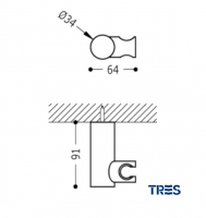 SOPORTE DUCHA ORIENTABLE REDONDO TRES MEDIDAS